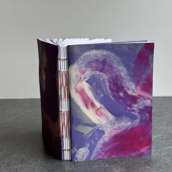 Handmade journal A6 purple swirl