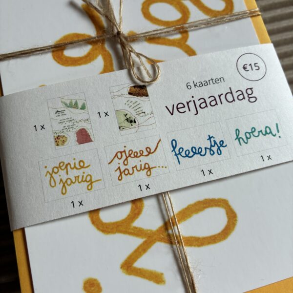 Kaartpakket VERJAARDAG (5 + 1 gratis)